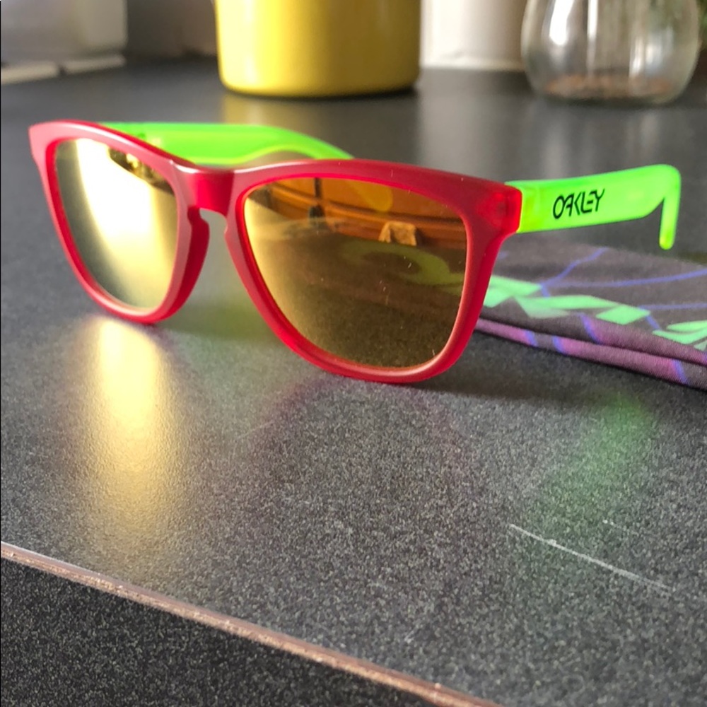 Oakley frogskin sunglasses.